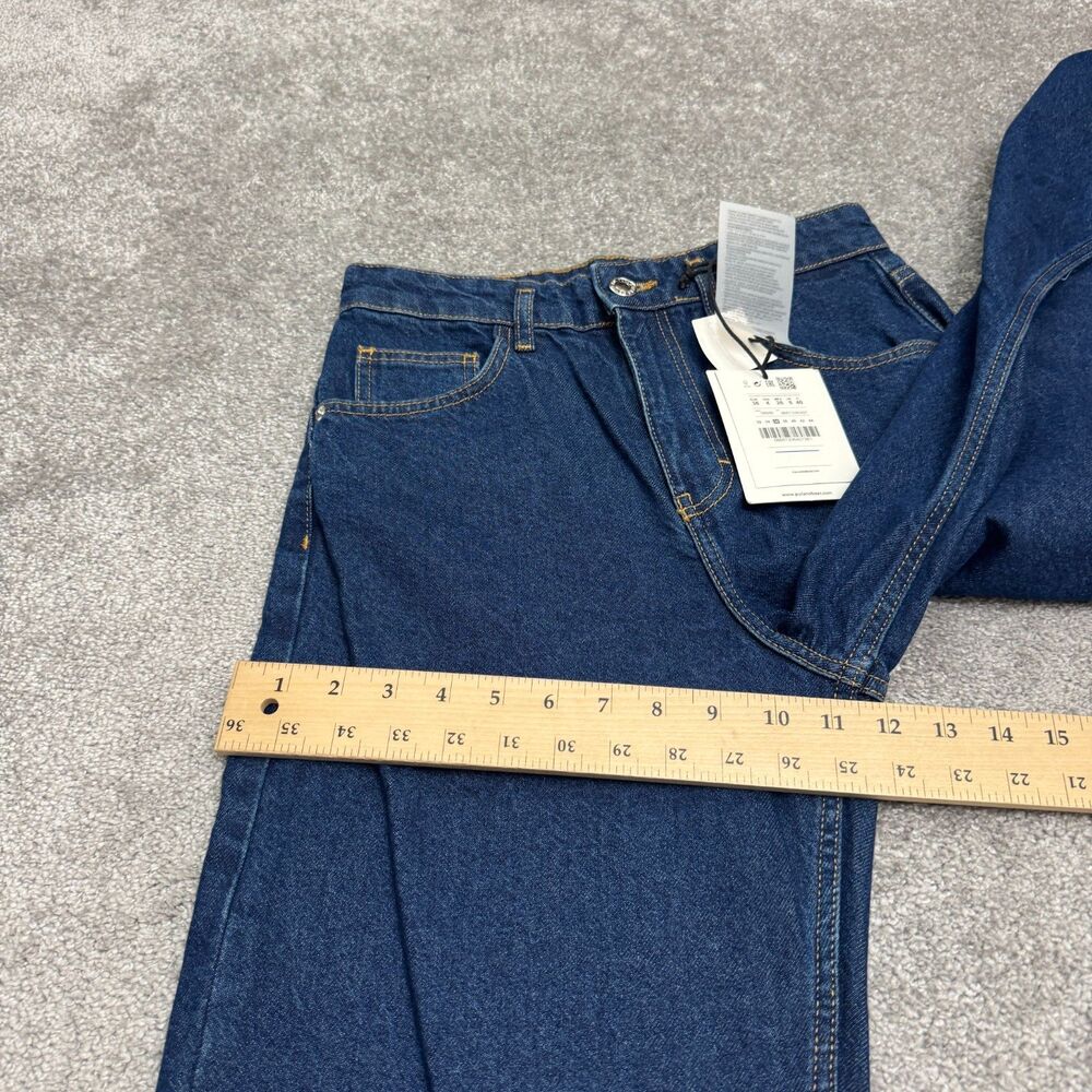 Pull & Bear Straight High Rise Full Length Denim Jeans Womens 4 26 Dark Blue NWT - Picture 15 of 16